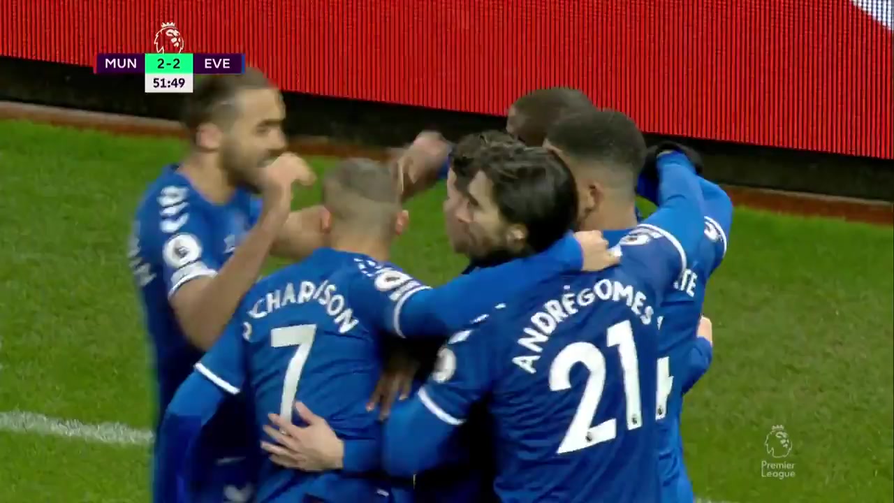 EPL Manchester United Vs Everton 53 phút James David RodriguezVào, ghi bàn 2:2