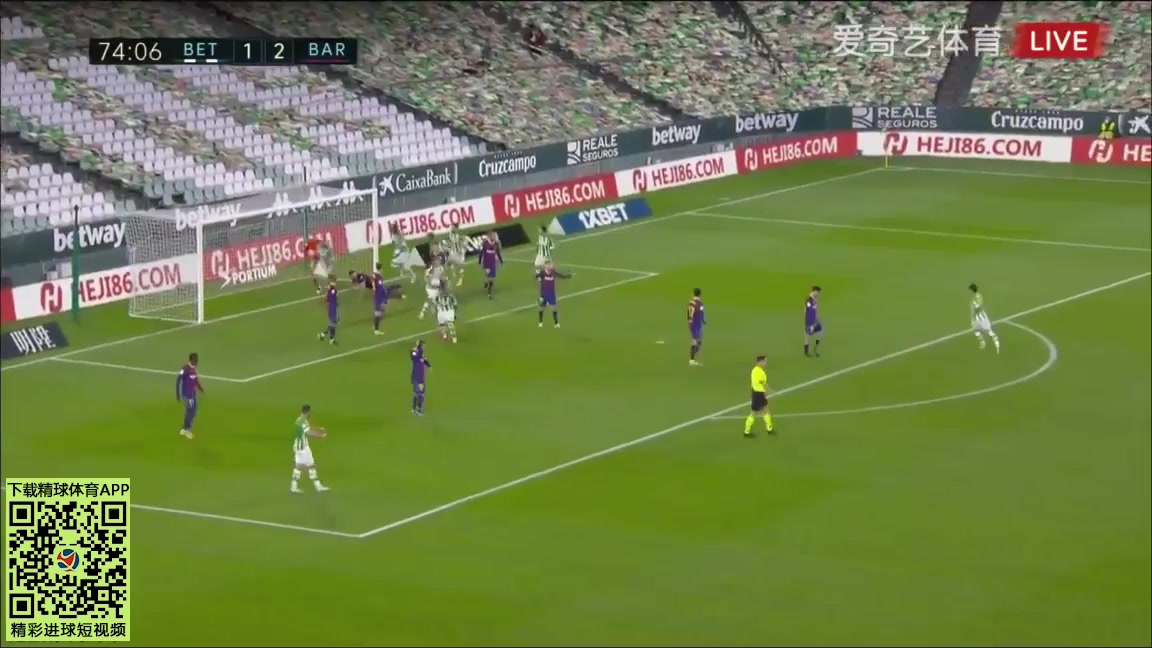 Laliga1 Real Betis Vs FC Barcelona 74 ทำประตู Victor Ruiz Torre ประตู, ทำคะแนน 2:2