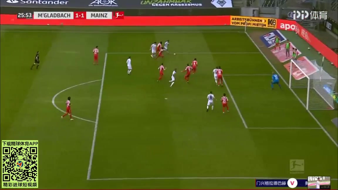 Bundesliga Borussia Monchengladbach Vs FSV Mainz 05 26 phút Lars StindlVào, ghi bàn 1:1