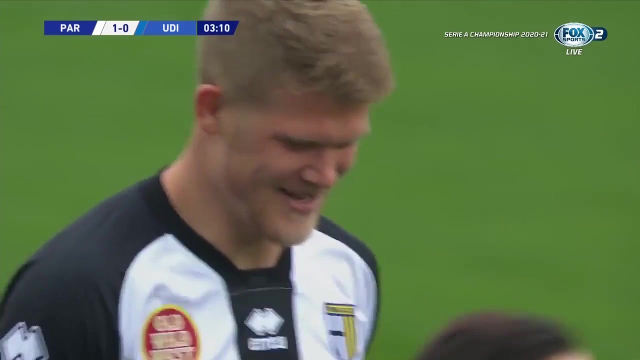 Serie A Parma Vs Udinese Andreas Cornelius Goal in 2 min, Score 1:0