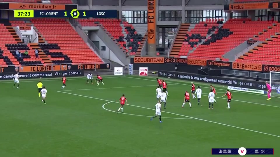 11 Lorient Vs Lille 37 skor gol Jose Miguel da Rocha Fonte, skor 1:2