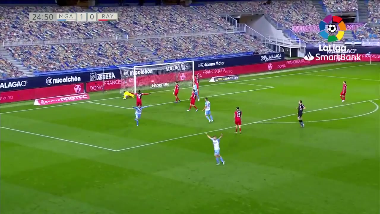 SPA D2 Malaga Vs Rayo Vallecano Luis Munoz Goal in 24 min, Score 2:0