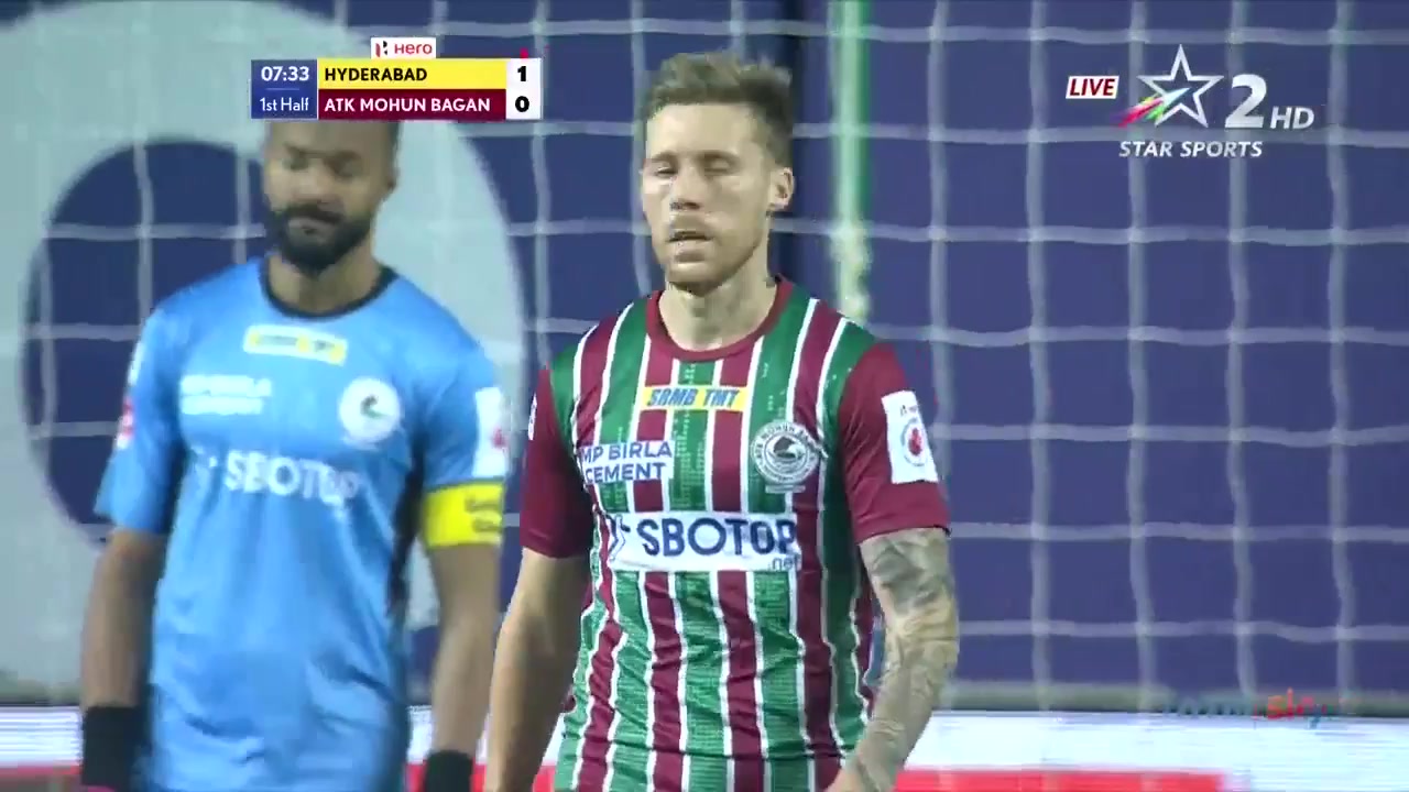 ISL Hyderabad FC Vs ATK Mohun Bagan 7 phút Aridane Jesus Santana CabreraVào, ghi bàn 1:0