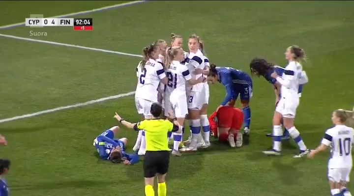 UEFACW Cyprus (w) Vs Finland (w) Juliette Kemppi Goal in 92 min, Score 0:5