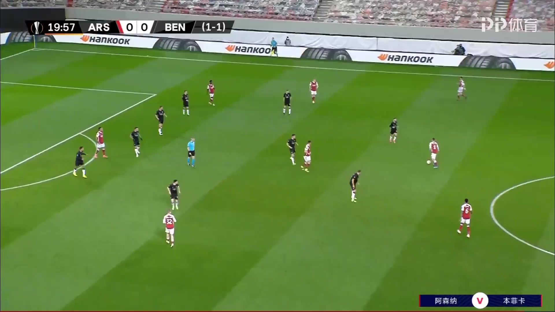 UEFA EL Arsenal Vs Benfica Pierre-Emerick Aubameyang Goal in 19 min, Score 1:0