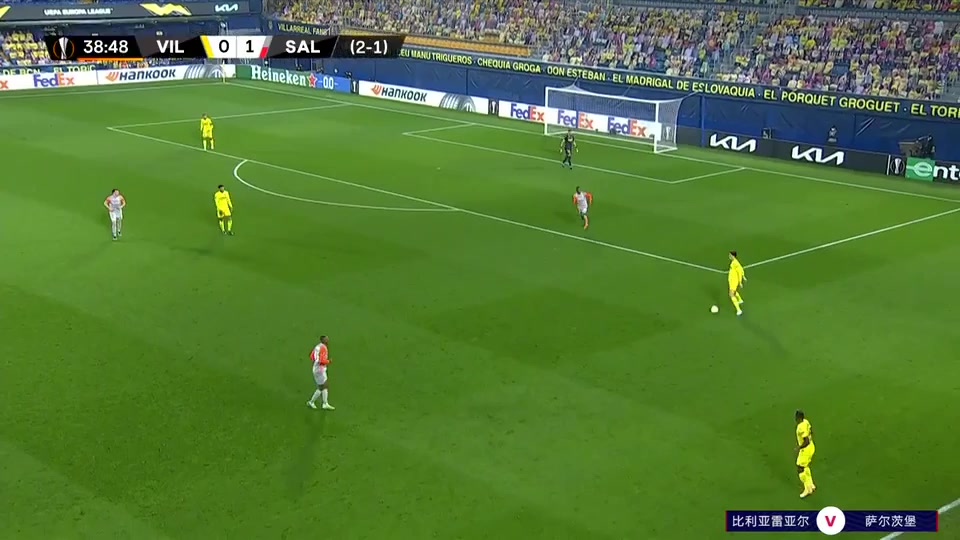 113 Villarreal Vs Red Bull Salzburg 38 skor gol Gerard Moreno Balaguero, skor 1:1