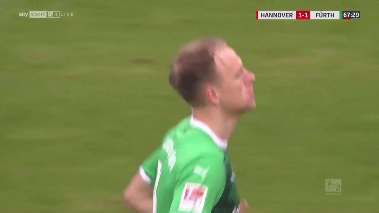 GER D2 Hannover 96 Vs Greuther Furth Havard Nielsen Goal in 67 min, Score 1:1