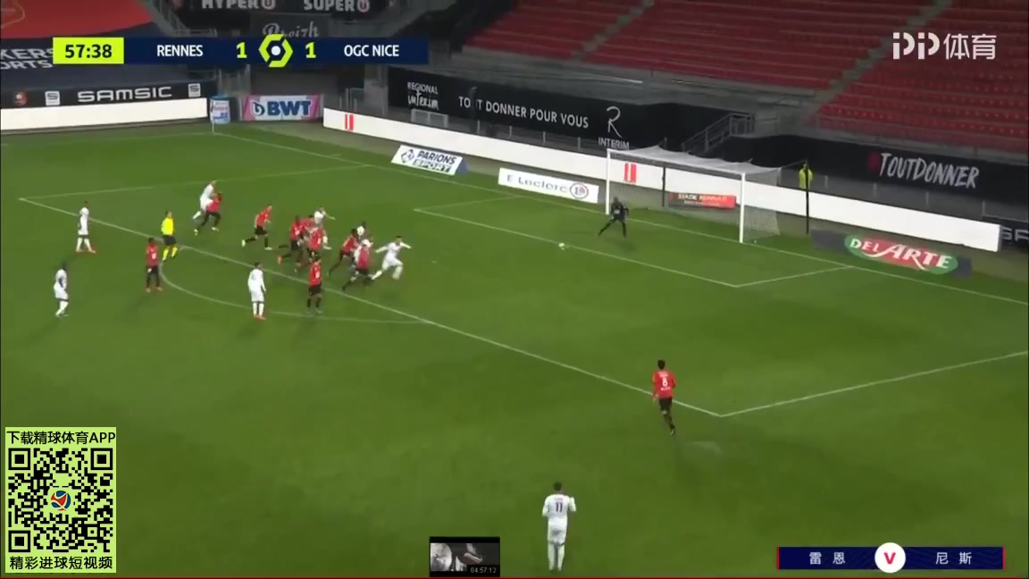 Ligue1 Rennes Vs Nice Flavius Daniliuc Goal in 58 min, Score 1:2