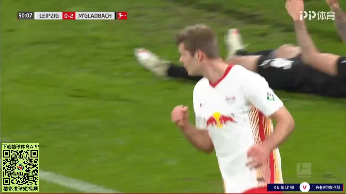 Bundesliga RB Leipzig Vs Borussia Monchengladbach Alexander Sorloth Goal in 51 min, Score 1:2