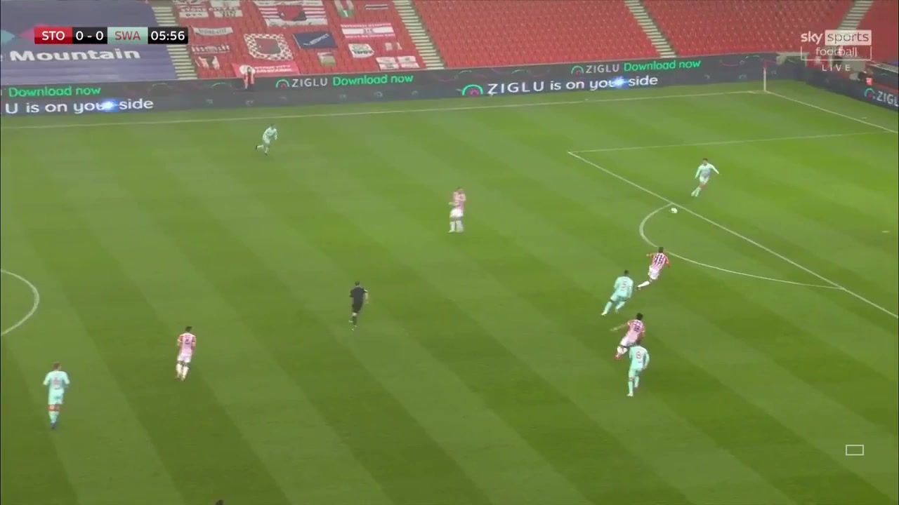 ENG LCH Stoke City Vs Swansea City 6 phút Nicholas Edward PowellVào, ghi bàn 1:0