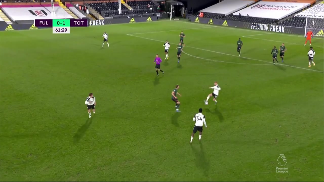 36 Fulham Vs Tottenham Hotspur 63 skor gol , skor 1:1