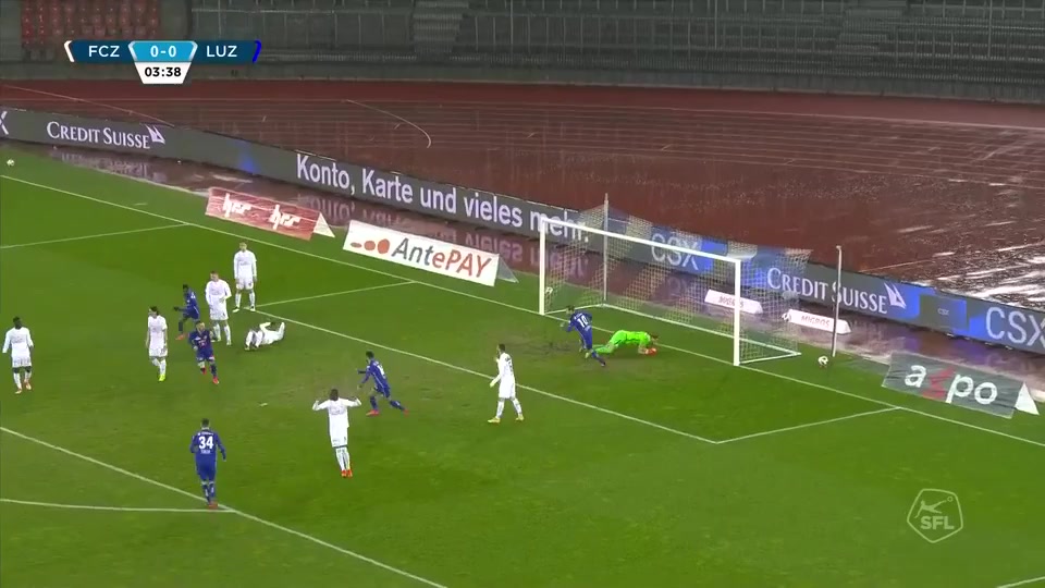 SUI Sl FC Zurich Vs Luzern 4 phút Louis SchaubVào, ghi bàn 0:2