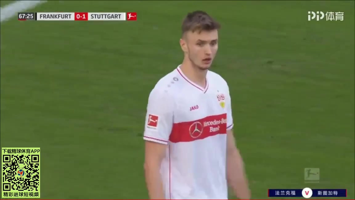 Bundesliga Eintracht Frankfurt Vs VfB Stuttgart 67 ทำประตู Sasa Kalajdzic ประตู, ทำคะแนน 0:1