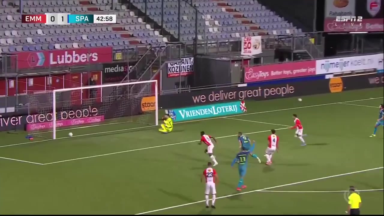 16 Emmen Vs Sparta Rotterdam 42 skor gol Laros Duarte, skor 0:1