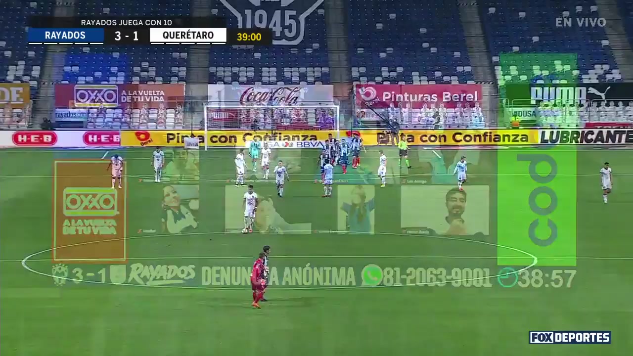 140 Monterrey Vs Queretaro FC 38 skor gol Maximiliano Eduardo Meza, skor 3:1