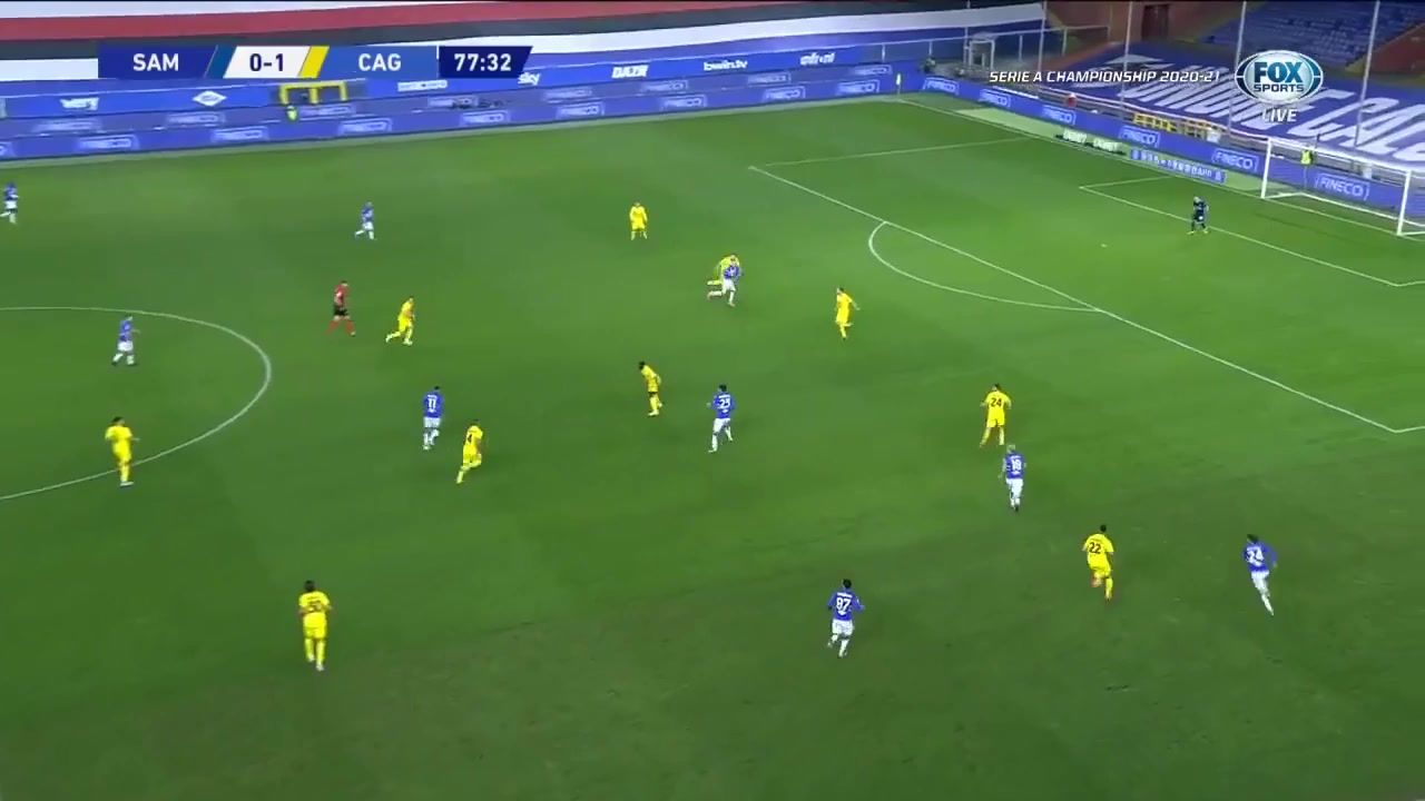 Serie A Sampdoria Vs Cagliari Bartosz Bereszynski Goal in 78 min, Score 1:1