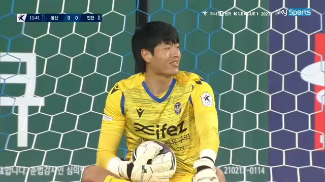 韓K聯 蔚山現代 Vs 仁川聯隊 13分尹比加蘭進球,比分1:0