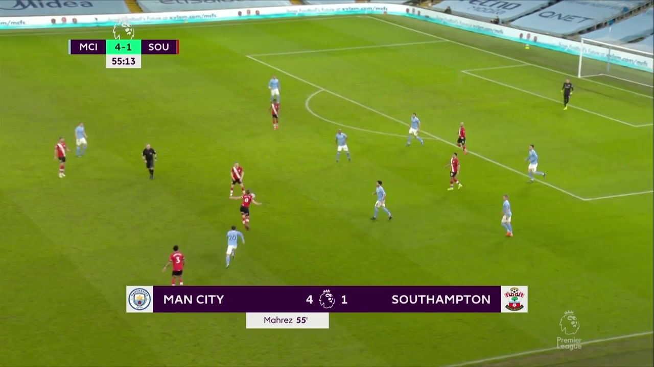 EPL Manchester City Vs Southampton 55 phút Che AdamsVào, ghi bàn 4:2