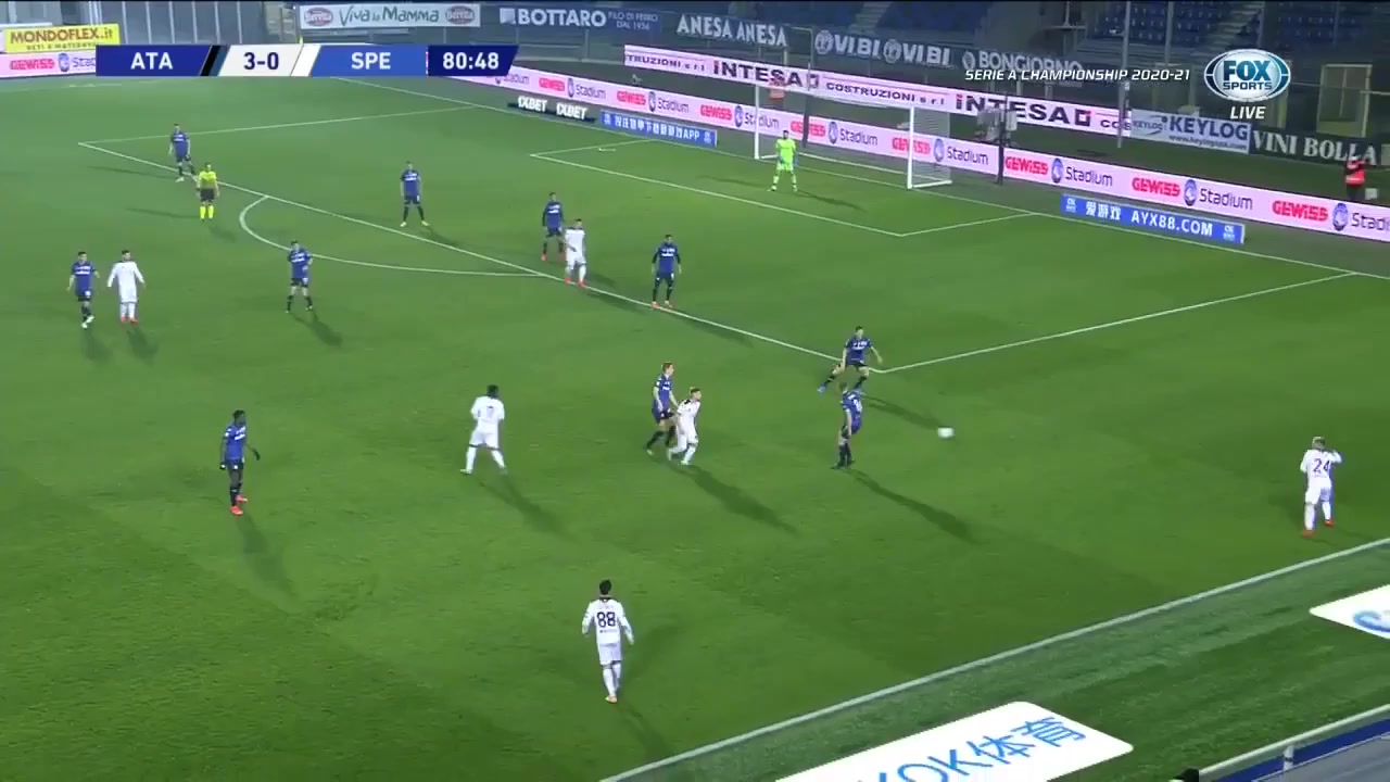 Serie A Atalanta Vs Spezia 81 phút Roberto PiccoliVào, ghi bàn 3:1