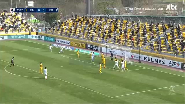 韓K聯 光州FC Vs 全北現代 74分斯坦尼斯拉夫·伊柳琴科進球,比分0:1