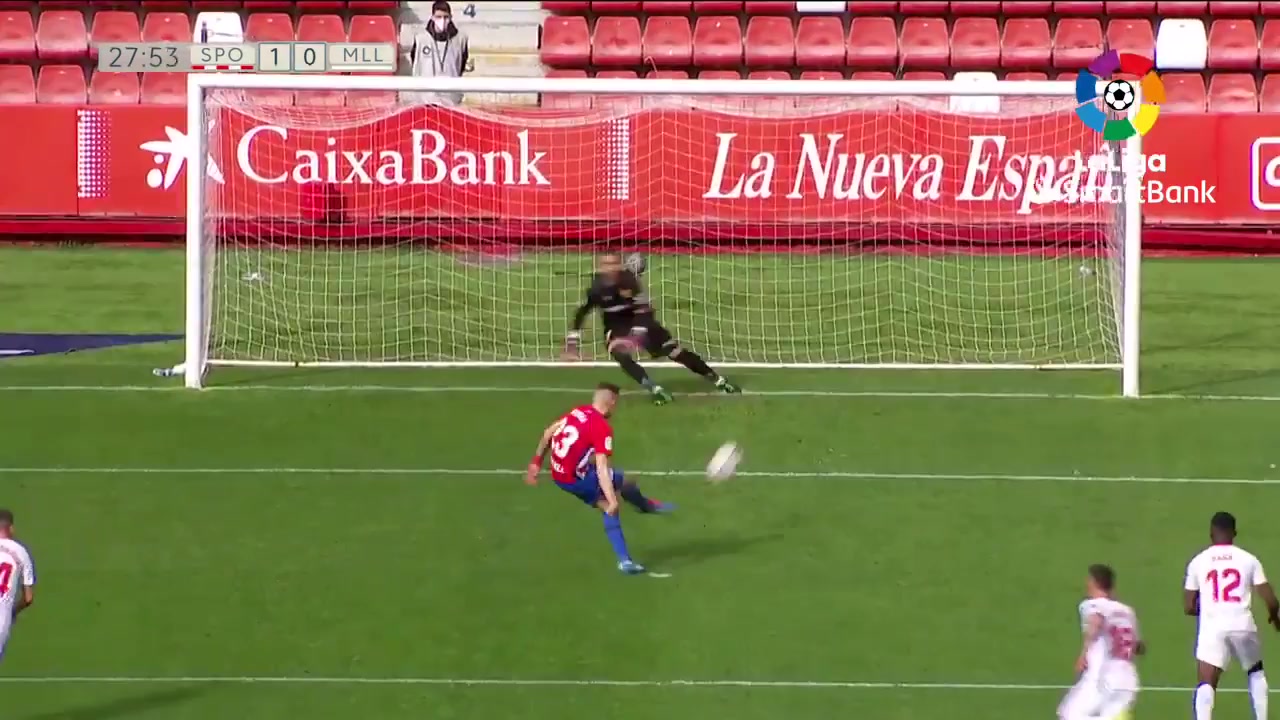 SPA D2 Sporting Gijon Vs Mallorca Uros Djurdjevic Goal in 27 min, Score 1:0