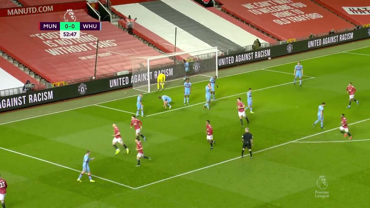 EPL Manchester United Vs West Ham United Scott Mctominay Goal in 54 min, Score 1:0