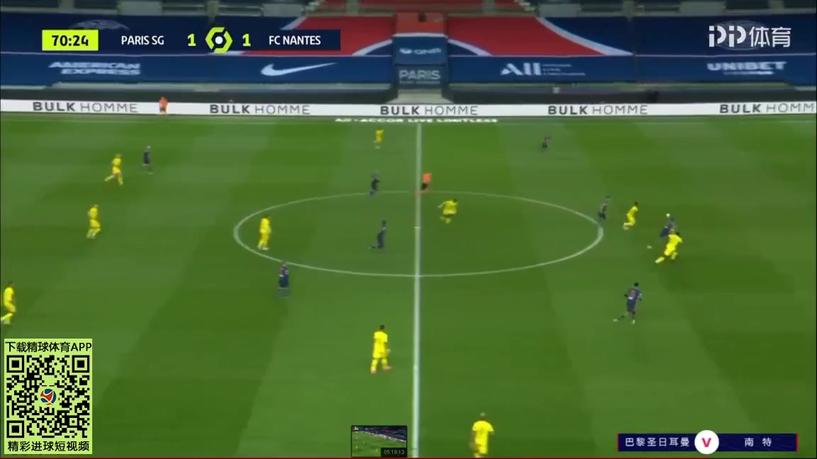 Ligue1 Paris Saint Germain (PSG) Vs Nantes 70 phút Moses SimonVào, ghi bàn 1:2