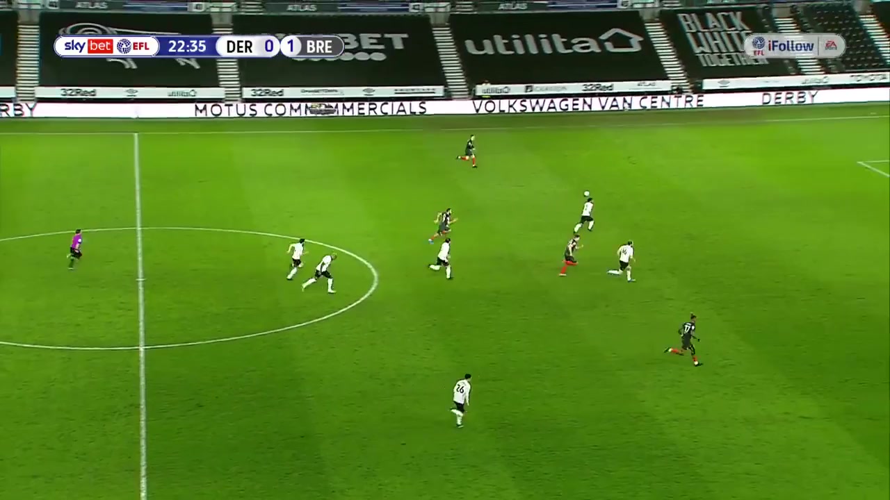 ENG LCH Derby County Vs Brentford 22 phút Sergi CanosVào, ghi bàn 0:2