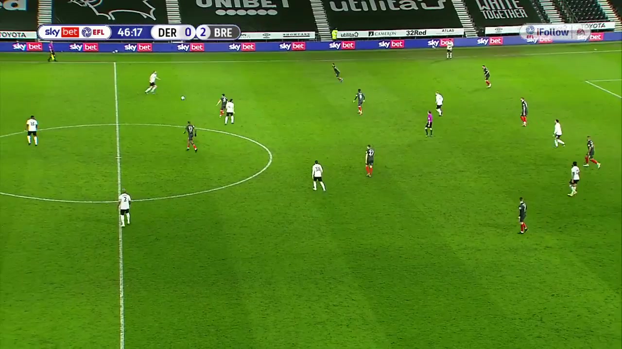 ENG LCH Derby County Vs Brentford 47 phút Lee GregoryVào, ghi bàn 1:2