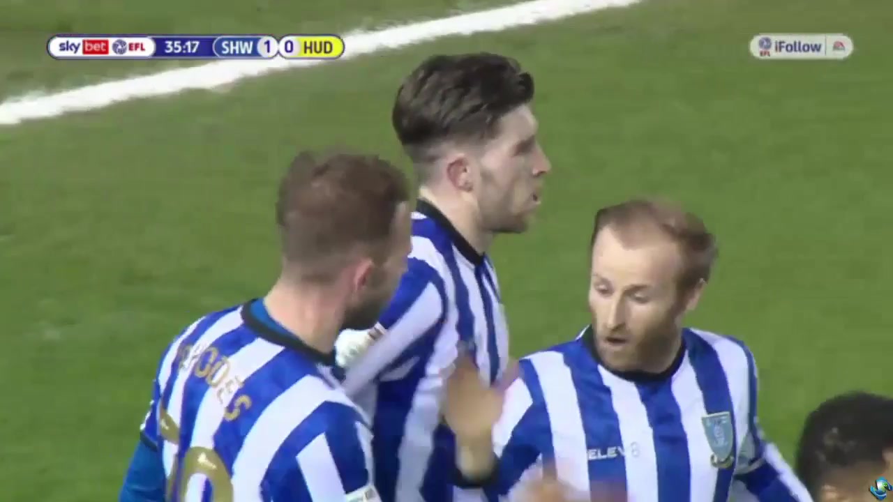 ENG LCH Sheffield Wednesday Vs Huddersfield Town 35 ทำประตู Josh Windass ประตู, ทำคะแนน 1:0