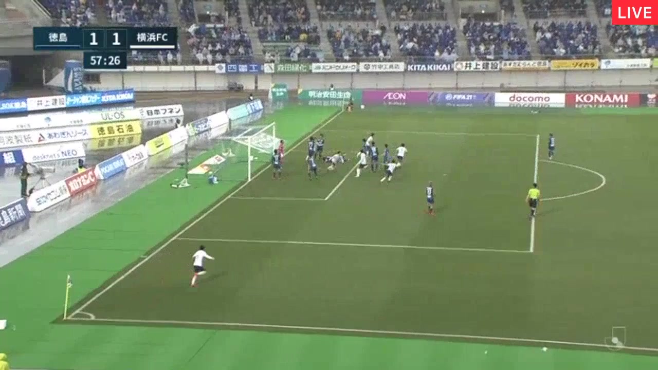 日職聯 德島漩渦 Vs 橫濱FC 58分袴田裕太郎進球,比分1:1