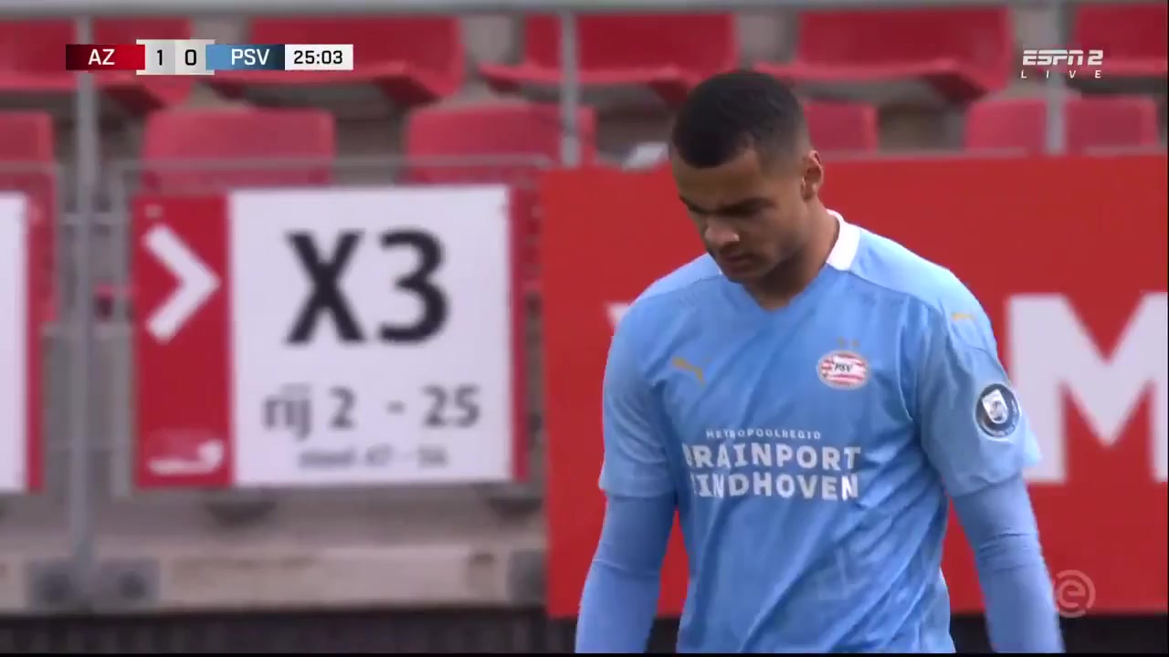 HOL D1 AZ Alkmaar Vs PSV Eindhoven  Goal in 24 min, Score 1:1