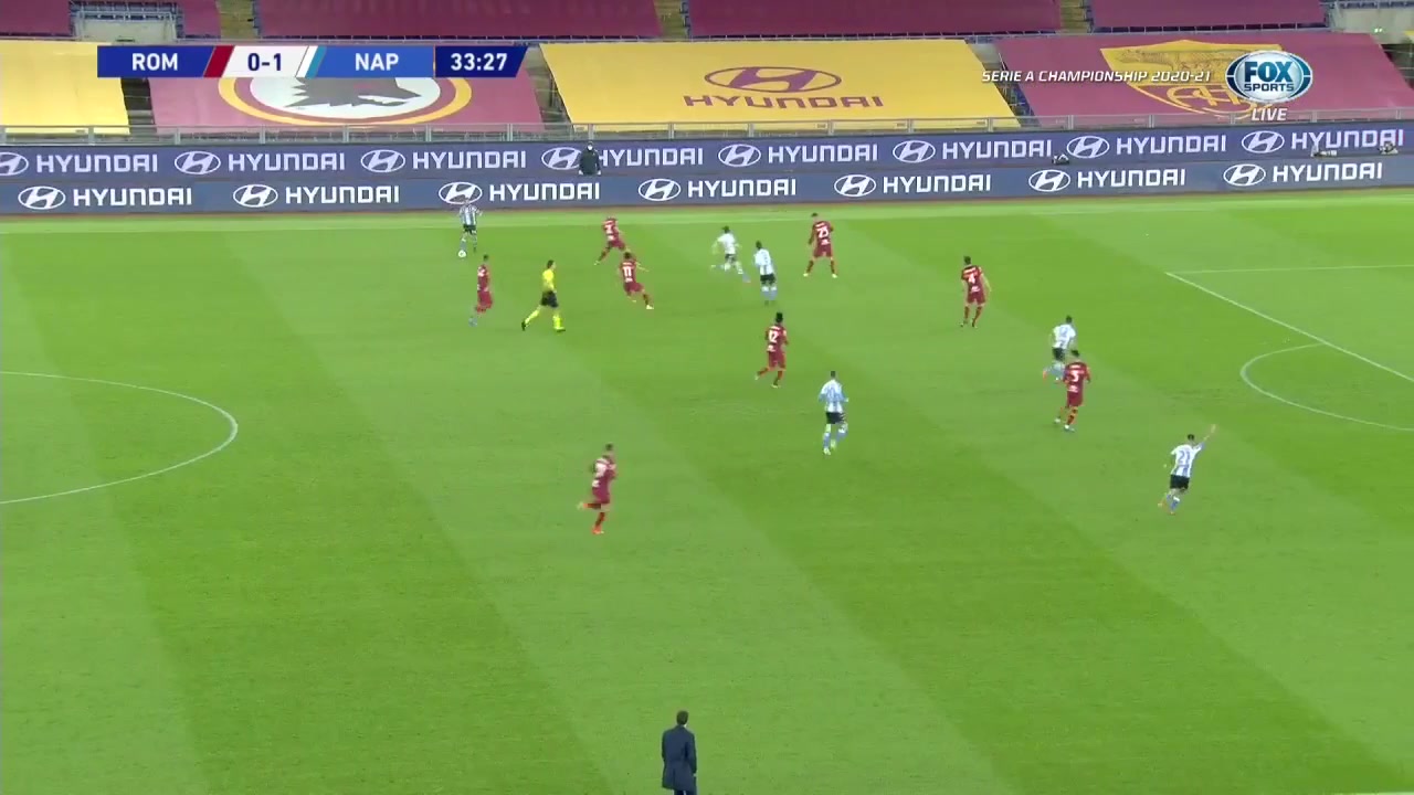 34 AS Roma Vs Napoli 33 skor gol Dries Mertens, skor 0:2