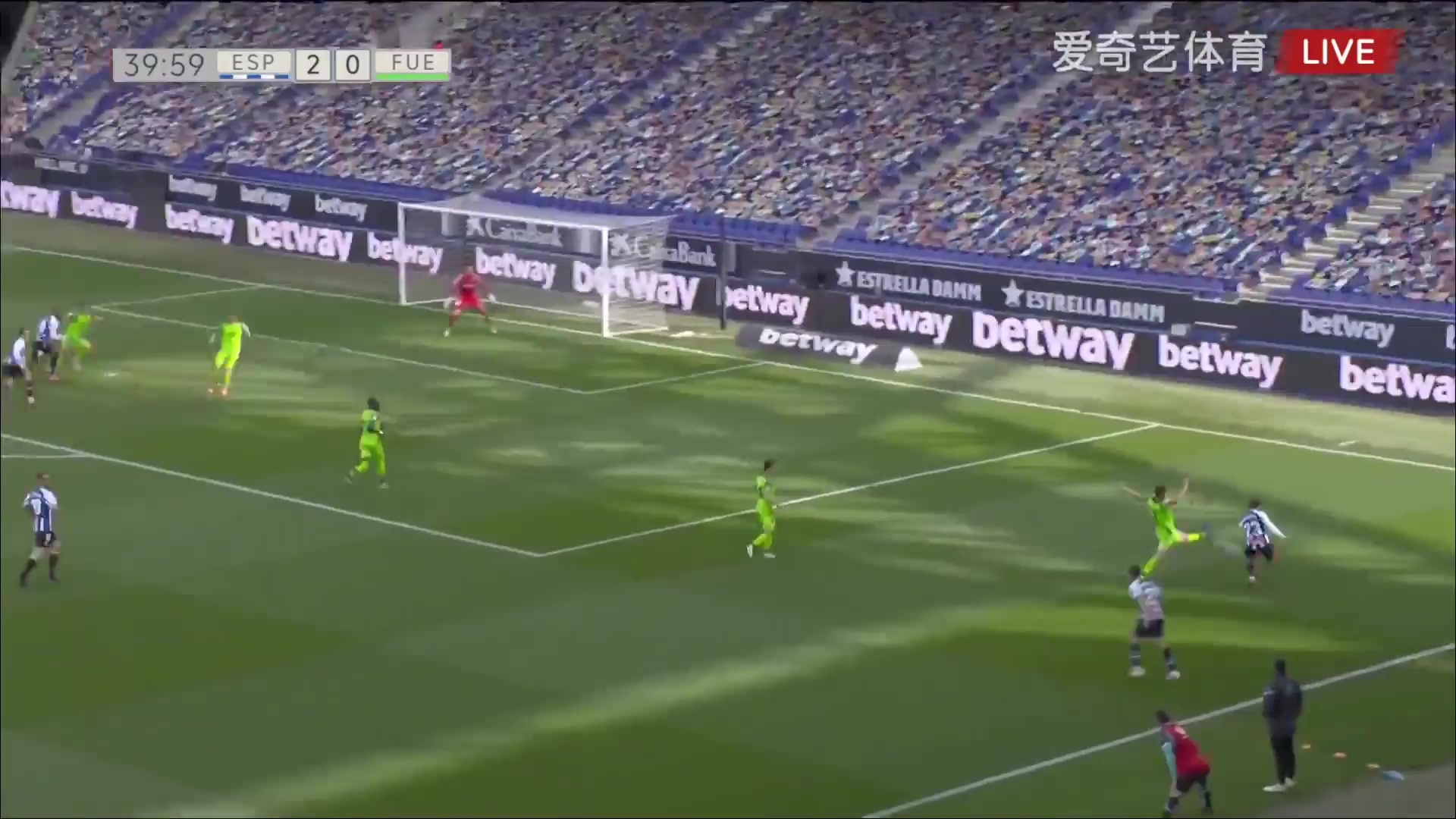 SPA D2 RCD Espanyol Vs Fuenlabrada Rubén Pulido Goal in 40 min, Score 3:0