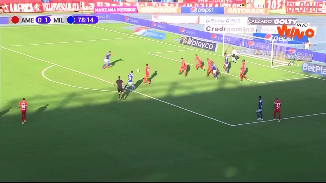 COL D1 America de Cali Vs Millonarios 79 phút Luis Sanchez CedresVào, ghi bàn 1:1