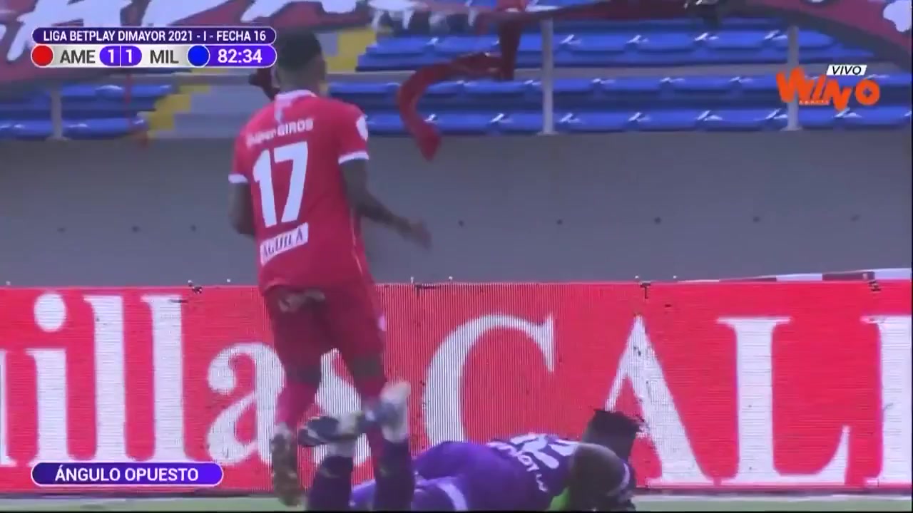 COL D1 America de Cali Vs Millonarios 83 phút Marlon TorresVào, ghi bàn 2:1