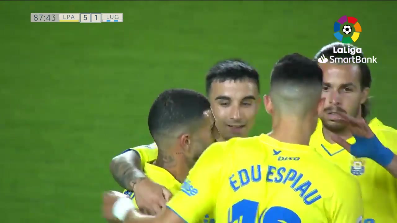 SPA D2 Las Palmas Vs CD Lugo Roberto Gonzalez Goal in 88 min, Score 5:1