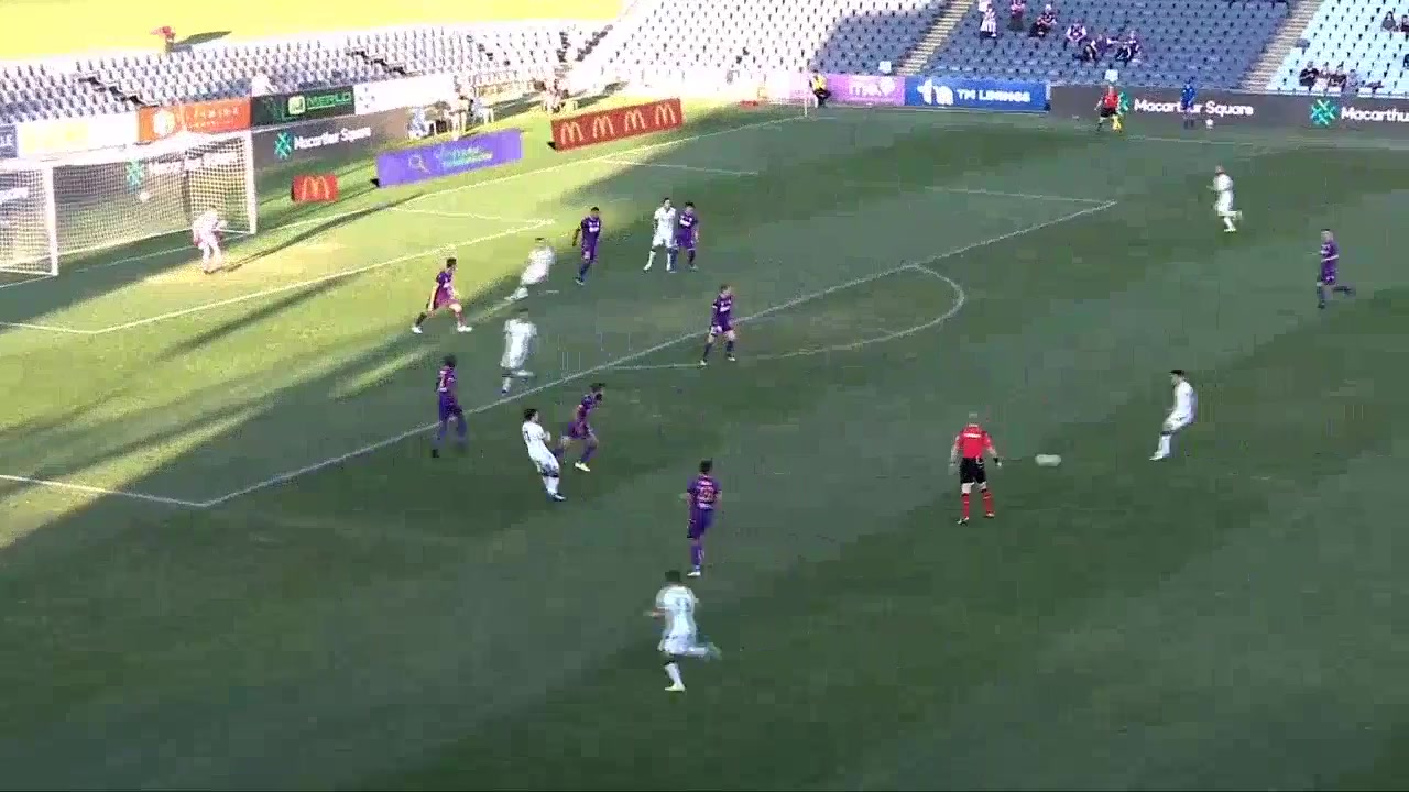 AUS D1 FC Macarthur Vs Perth Glory Matt Derbyshire Goal in 10 min, Score 1:0