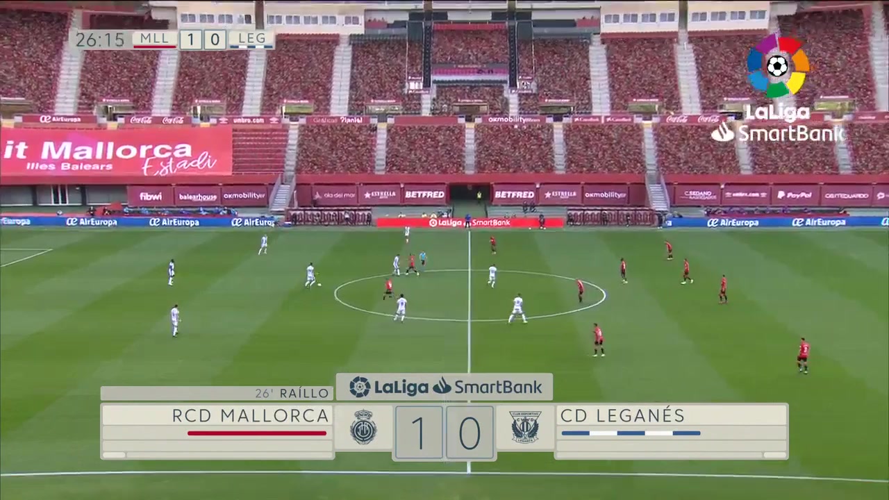 SPA D2 Mallorca Vs Leganes 27 phút Antonio Jose Raillo ArenasVào, ghi bàn 1:0