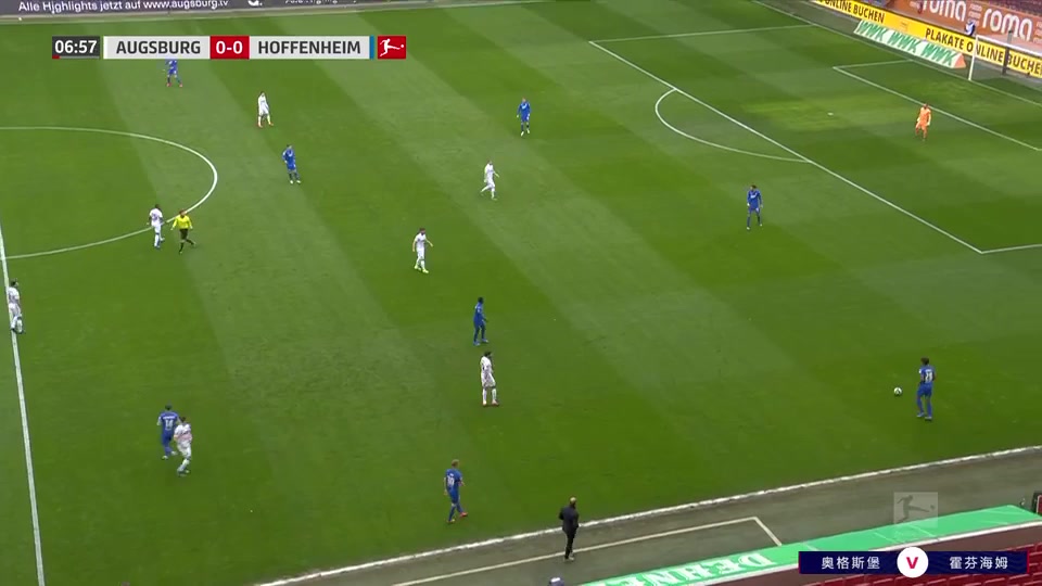 Bundesliga Augsburg Vs TSG Hoffenheim Ruben Vargas Goal in 7 min, Score 1:0