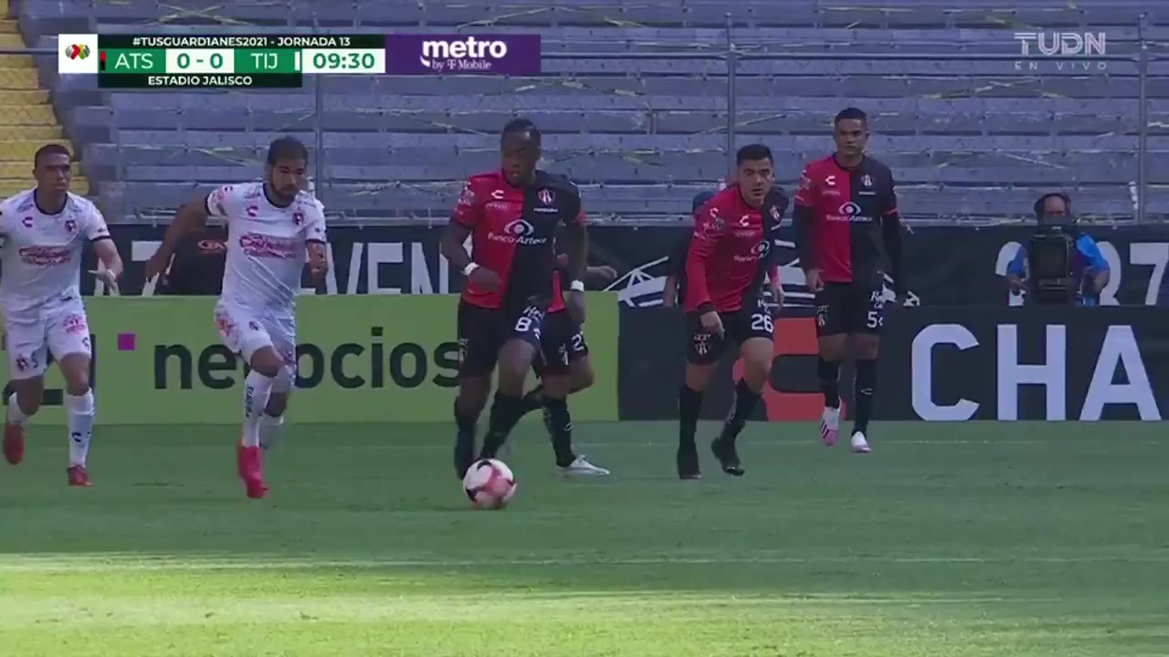 墨西联秋 阿特拿斯 Vs 提华纳 11分A.伊巴拉进球,比分1:0