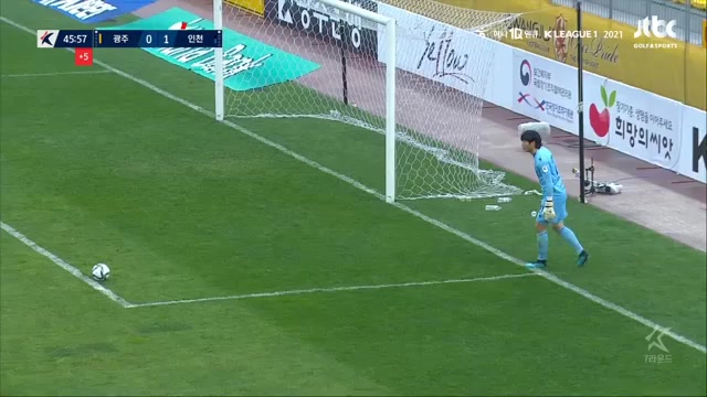 KOR D1 Gwangju Football Club Vs Incheon United 45+ phút Ji Seong EomVào, ghi bàn 1:1