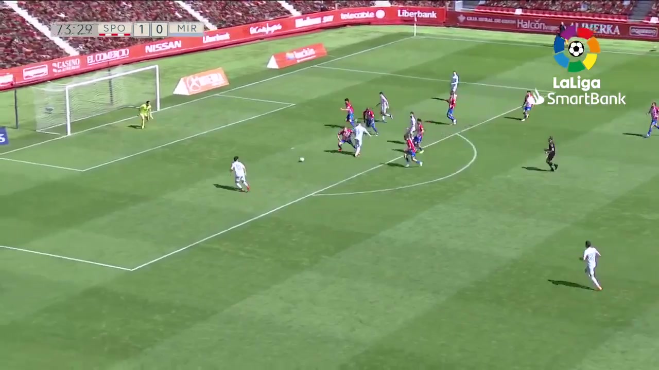 SPA D2 Sporting Gijon Vs Mirandes Mohamed Ezzarfani Goal in 73 min, Score 1:1