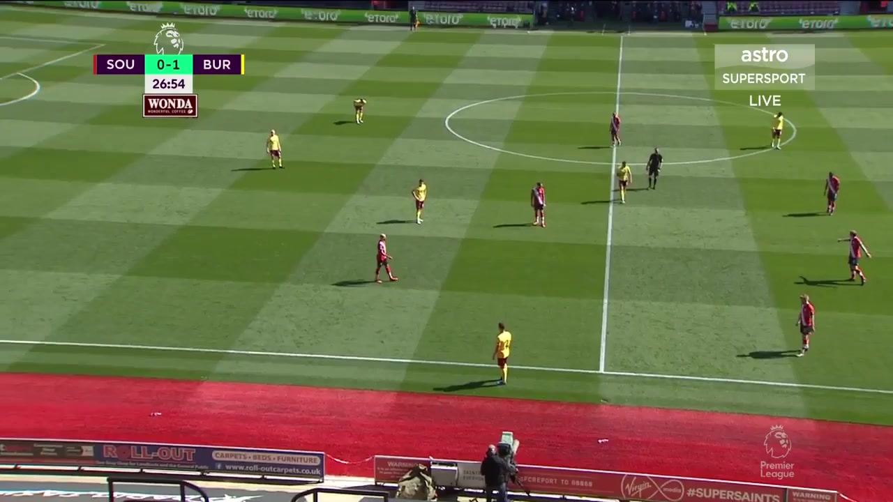 EPL Southampton Vs Burnley Matej Vydra Goal in 26 min, Score 0:2