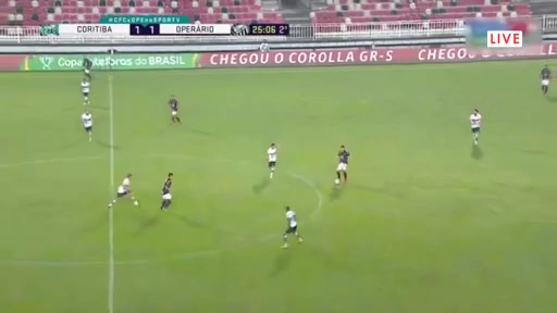 BRA CUP Coritiba PR Vs Operario Ferroviario PR Leonardo Gamalho de Souza Goal in 71 min, Score 2:1