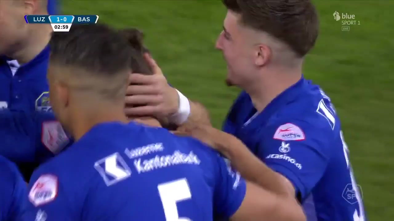 SUI Sl Luzern Vs Basel 3 phút Louis SchaubVào, ghi bàn 1:0