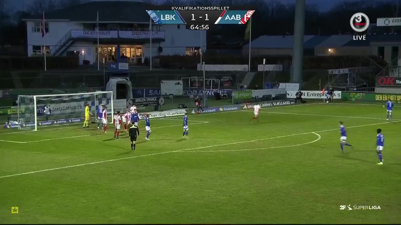 DEN SASL Lyngby Vs Aalborg 66 phút Emil NielsenVào, ghi bàn 2:1