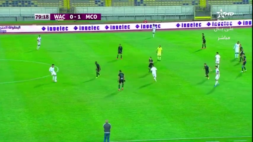 MAR D1 Wydad Casablanca Vs MCO Mouloudia Oujda El Kaabi Goal in 80 min, Score 1:1