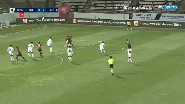 KOR D2 Gyeongnam FC Vs Busan I Park Ko Kyung Min Goal in 93 min, Score 1:2