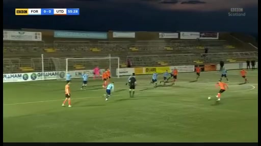 SCOFAC Forfar Athletic Vs Dundee United Peter Pawlett Goal in 56 min, Score 0:1
